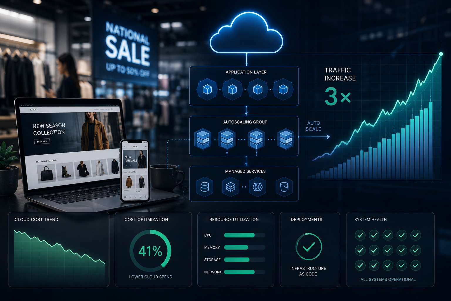Cut a retailer's cloud bill while doubling traffic